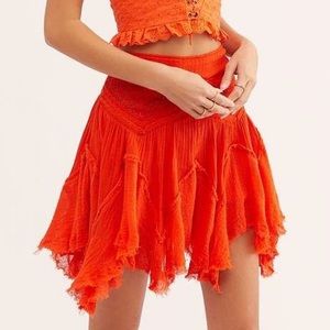 Flowy orange free people skirt!